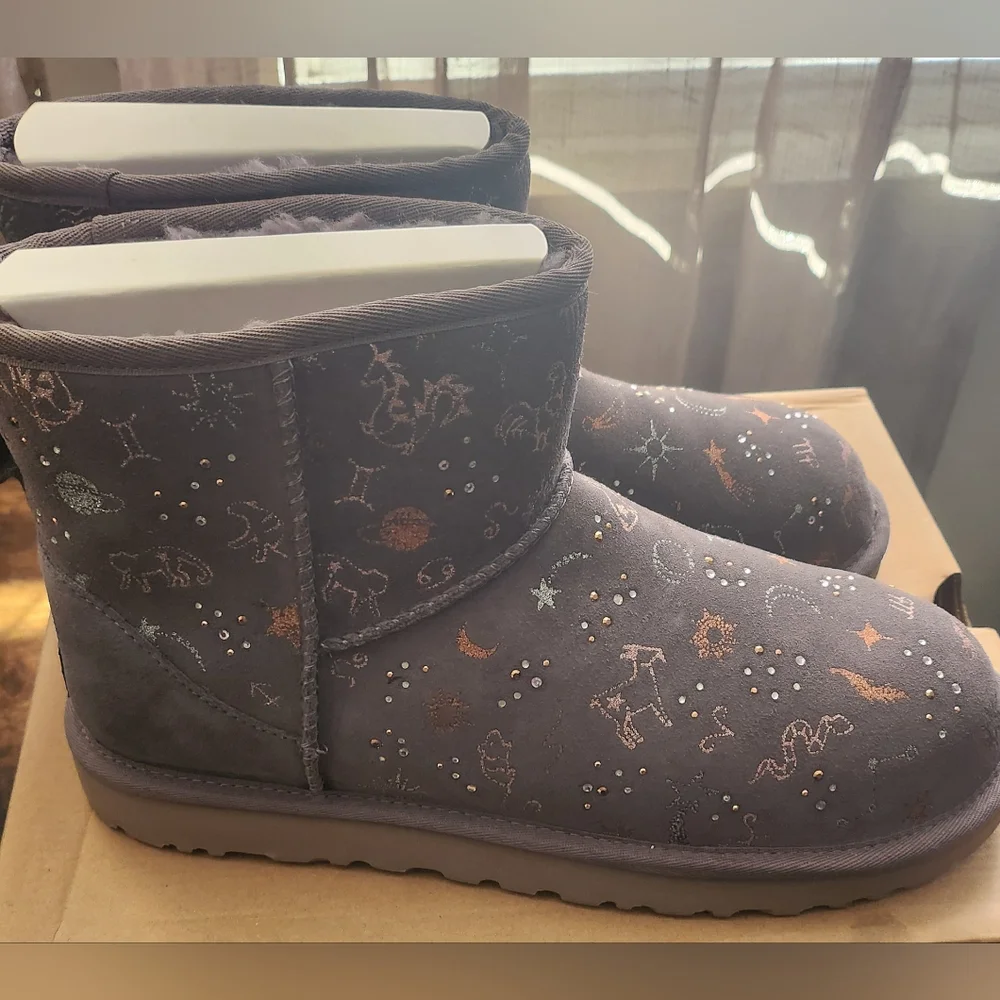 UGG Gray Classic Zodiac Boots In Color Nightfall - Picture 2 of 5